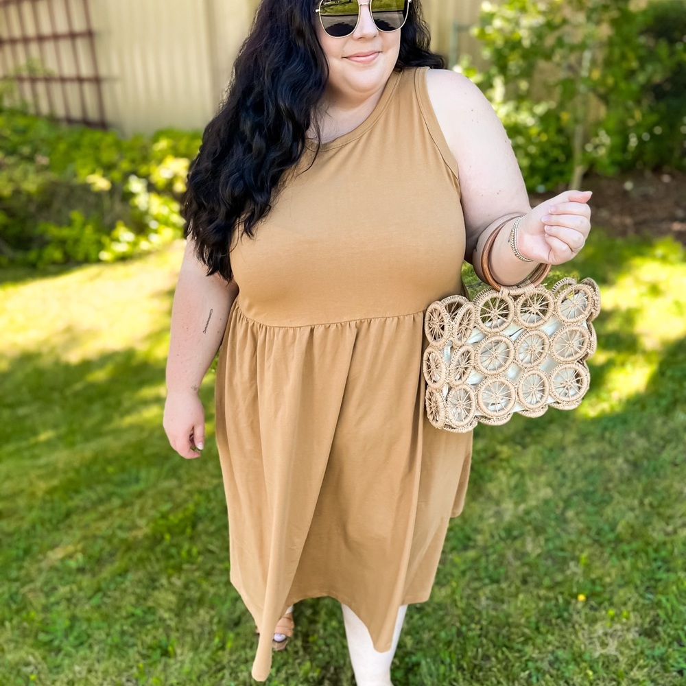A New Day Tan Midi Dress